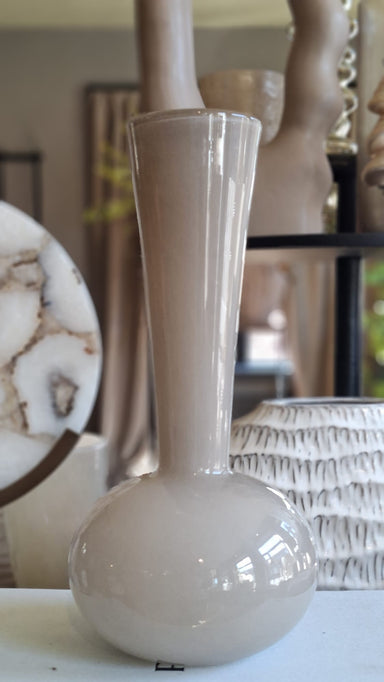 Glazen vaas Tube taupe