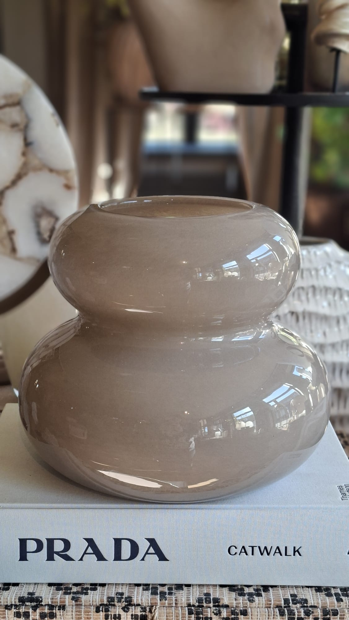 Glazen vaas Bubble taupe