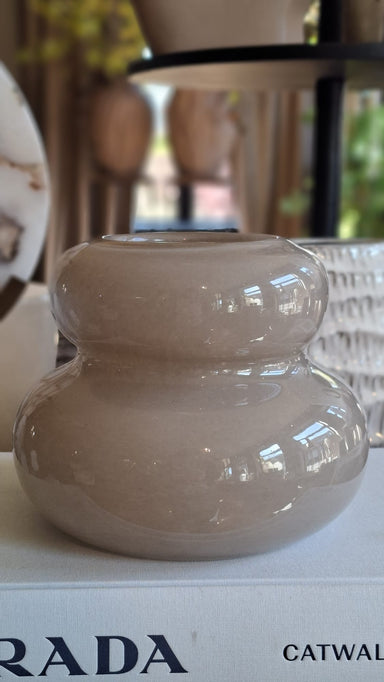 Glazen vaas Bubble taupe