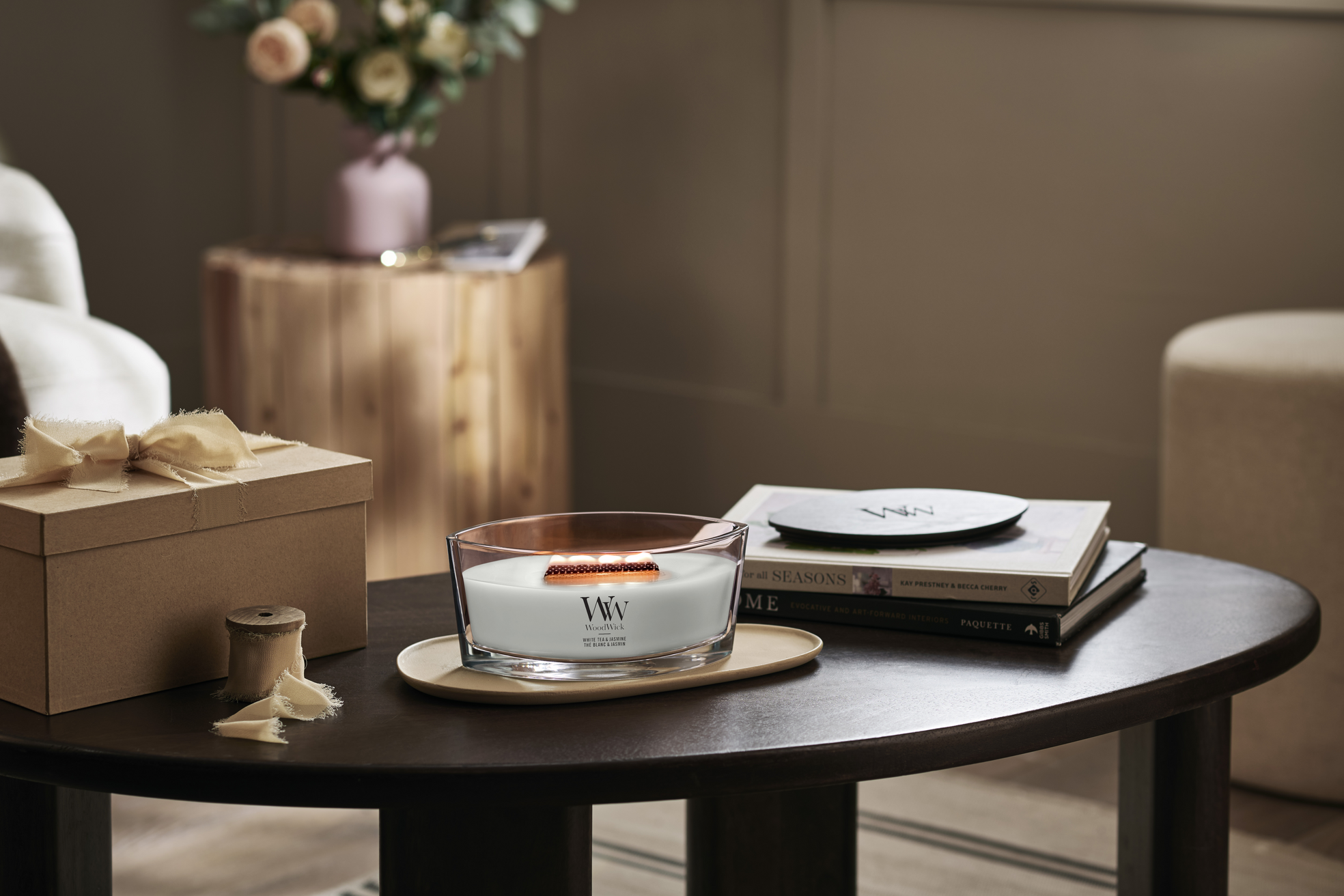 Wood Wick -  White Tea & Jasmine - geur van de maand 25% korting!
